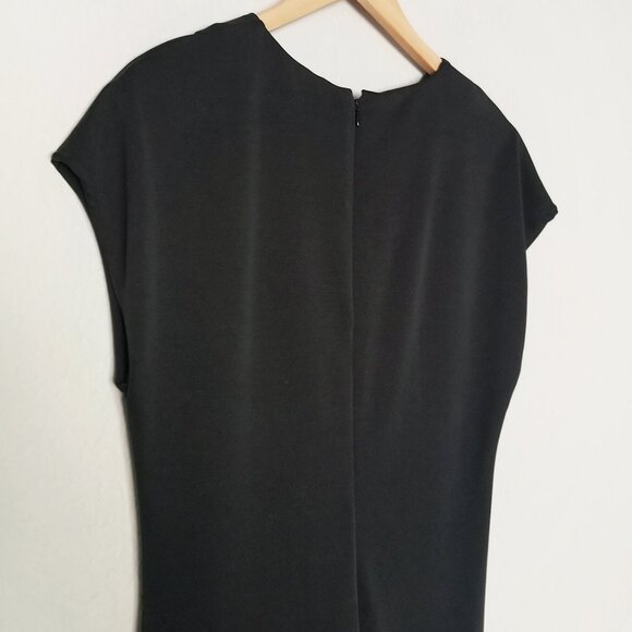 Halogen Nordstrom Twist Front Knit Sheath Dress In Black Size M Modal Blend $79 - Picture 8 of 15